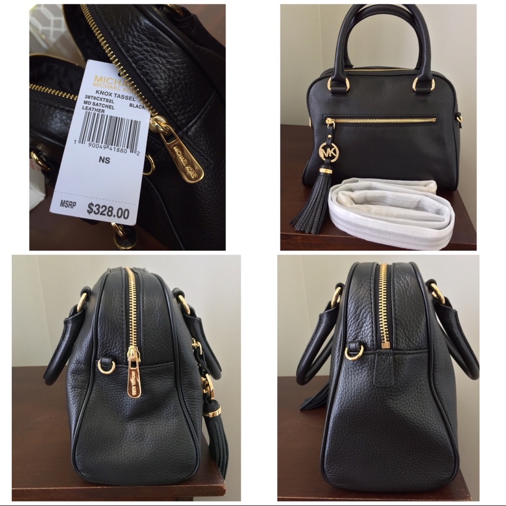 Michael Kors Knox Tassel MD Leather Satchel - Picture 7 of 8